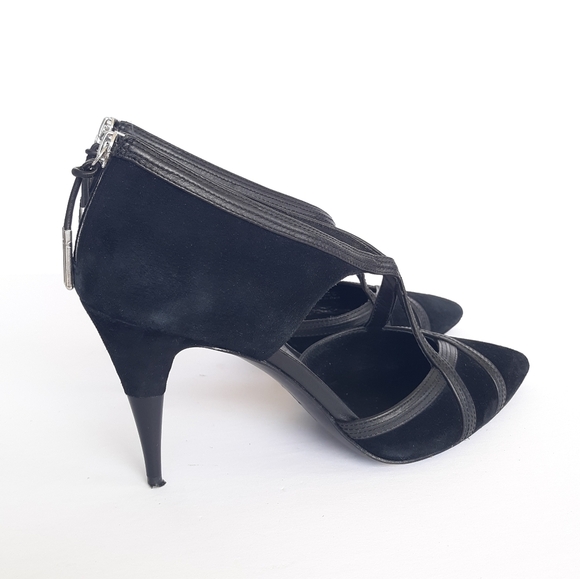 L.A.M.B Heels Suede Leather size 9 Black - Picture 5 of 9